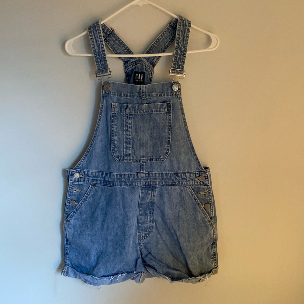 Gap denim light wash overalls